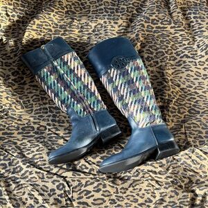 Tory Burch Navy Heeled Boots